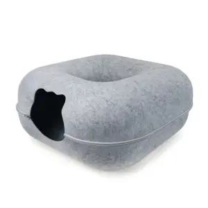 터널 그레이 츠몬 숨숨하우스 고양이 펠트 홀 사각형 (WFJR2EK)