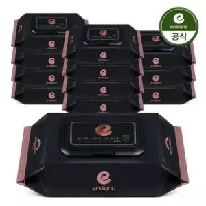 앙블랑 생분해 물티슈 78고평량 세이프 블랙 휴대캡형 20매X12팩