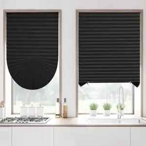 긴 창문용 무타공 암막 블라인드 90X240CM 블랙