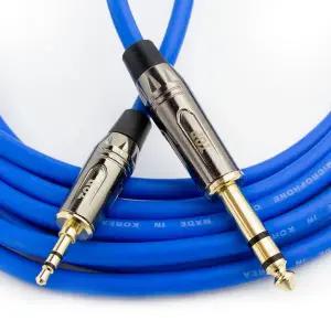 [HDTOP] 국산 메탈 3.5 TO 5.5 스테레오 케이블 블루 3M HT-TP3728
