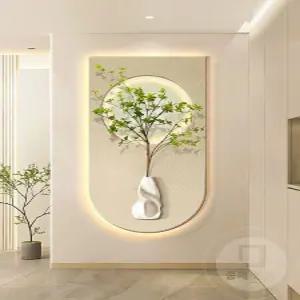 화분액자 조명 복도 장식품 감성 녹색 입체 거실 대형 식물 액자 통로