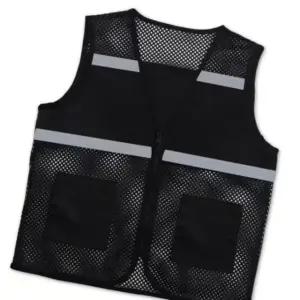 작업용 안전 조끼 반사띠 블랙 신호수 필드 105 (WFK6LBK)