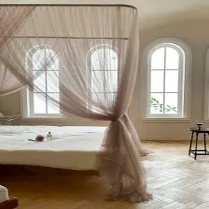 공주 침대 캐노피 레이스 커튼 방한 가림막 북유럽 동굴텐트 공주침대 침대캐노피 지붕