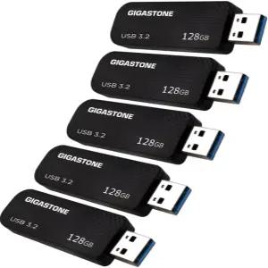 기톤 128GB 플래시 드라이브(5팩) Z30 USB 3.2 1세대 100MB/s 초고속 키체인 루프 카본 파이버 스타일 푸시