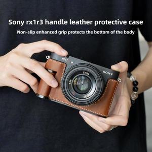 소니 RX1RM3용 수제 카메라 가방 보호 케이스 블랙 카드 rx1r3 핸들 천연 가죽 RX1R III 숄더 스트랩