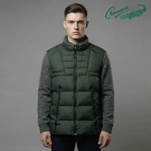 [TAG가 520 000] 크로커다일 남성 니트 배색 덕다운 패딩 점퍼