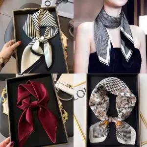 루아 고급 실크 스카프 x 봄 가을 데일리 쉬폰 정사각 판촉 여성 여자 판촉