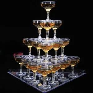 샴페인 타워 칵테일 와인 글라스 투명 도구 투명잔 세트