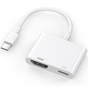 [미국배송] 아이폰호환 15 16 TO TV용 애플호환 MFI 인증 USB C HDMI 어댑터 아이패드호환 PRO 애플호환 AIR/PRO GALAXY S25/ S24 HDTV 프로젝터 모니터용 4K@120HZ 및 100W 고속 충전 타입C 동글