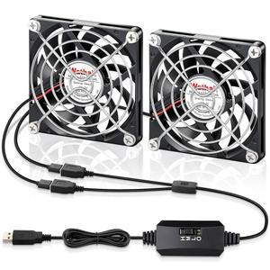 [미국배송] 와타이 2PCS 80MM X 10MM USB 컴퓨터 팬 냉각 수신기용 팬 DVR 플레이스테이션 XBOX 캐비닛 80X80X10MM