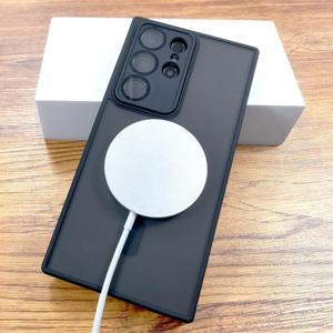 럭셔리 매트 케이스 삼성 갤럭시 S25 23 울트라 플러스 FE A56 5G 맥세이프 무선 충전 커버