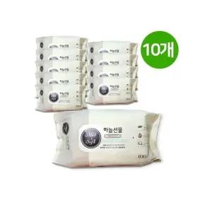 하늘선물 물티슈 (100매 리필형) 10개 아기물티슈 물티슈 아기 유아 가정