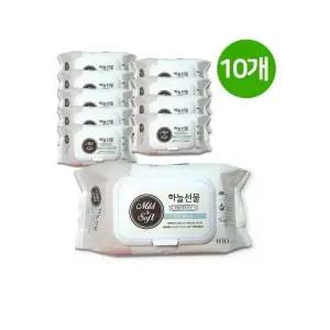 하늘선물 물티슈 (100매 캡형) 10개 아기물티슈 물티슈 아기 유아 가정