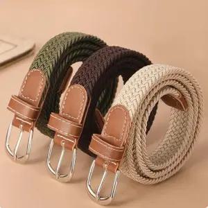 남녀공용 4컬러 꽈배기 구멍없는 스판 허리띠 벨트