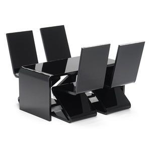 [미국배송] 오도리아 인형의 집 테이블과 의자 미니어처: 학교 사무실 노트북 컴퓨터용 1/12 스케일 스터디 데스크 - 미니 모던 거실 가구 아크릴 블랙