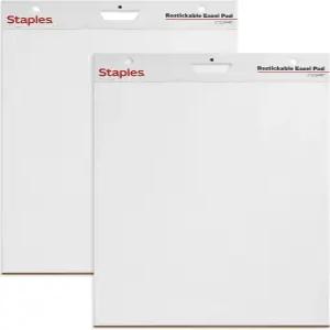 스테이플 스틱 이젤 패드 25인치 X 30인치 흰색 화이트 30매/패드 2매/Ct