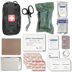 EPG 필드 구급상자 (IFAK) | 44피스 | 컴팩트 개인 구급상자 | 배낭여행, 캠핑, 비상, 여행, 전술, 고백, 버그 아웃백, 72시간 키트, 필수품, EDC, 서바이벌 IFAK (블랙)