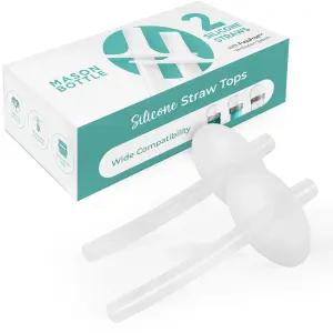 메이슨 병 실리콘 빨대 토퍼(2팩) - 시피 컵 교체 8온스 레귤러 입 장착 BPA 프리 무독성 식기세척기 안전