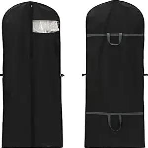 여행용 긴 방수 의류 가방 - 웨딩드레스 가운 커버 흰색 화이트 블랙 2팩