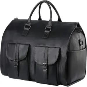 여행용 하후네 컨버터블 슈트 여행 가방 캔버스 의류 남성 캐리 더플백 인조 가죽 걸이용 (색상 C 사이즈