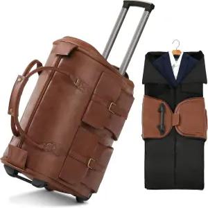 여행용 의류 가방 바퀴 3-in-1 컨버터블 더플백 정장용 모던 캐리온 여행 접이식 롤링 슈트 여성 남성