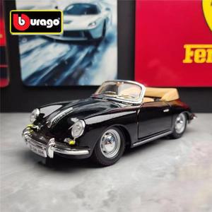 부라고 1:24 포르쉐 356B 로드스터 쿠페 합금 스포츠카 모델 다이캐스트 클래식 자동차 차량 시뮬레이션 어