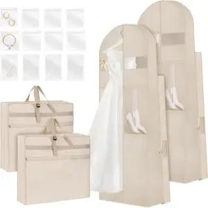 웨딩원피스 의류 가방 72인치 3겹 신부 가운 12개의 파우치와 조절가능 버클 커버 웨딩/프롬/여행/옷장