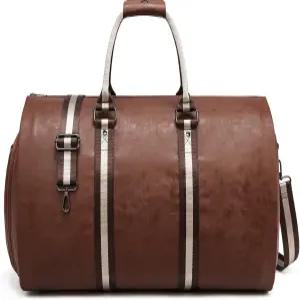 여행용 가죽 의류 가방 남성 더플백에 컨버터블 캐리 방수 접이식 1개 중 2개(숄더 스트랩 위켄더백 포함)