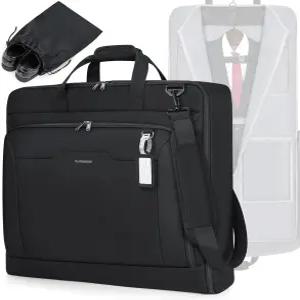 레인모어 여행용 의류 가방 옷걸이용 신발 어깨끈이 달린 출장용 정장 남성 방수 접이식 수하물주머니 블랙