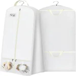 킴보라 72인치 웨딩원피스 의류 가방 15인치 거셋 신부 원피스 긴 보관 여행용 대형 메쉬 포켓 여성 커버