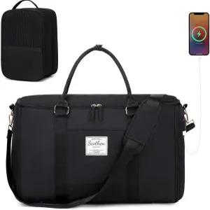 스코틀랜드 컨버터블 여행용 의류 가방 세면도구 신발 더플백 USB 충전 포트가 있는 여성 행잉 원피스 여행