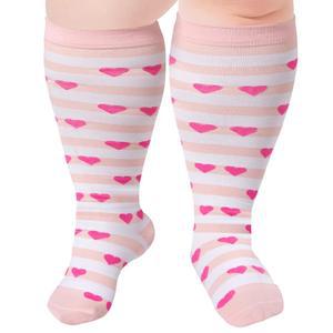 여성용 앤 남성용 앤크리나 플러스 사이즈 압박 양말 넓은 종아리 15-20mmhg 무릎 높이 지지 양말 달리기용 양말