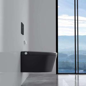 라포식 자동 개폐식 벽걸이 변기 블랙 스마트 110V/220V 리모컨 세척 형 화장실 액세서리