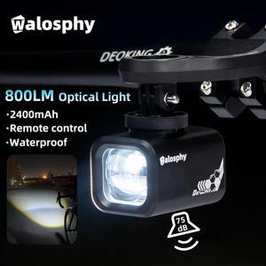 왈로스피 사이클링 라이트 (경적 포함) 800LM 밝은 도로 자전거용 75DB 방수 (리모컨