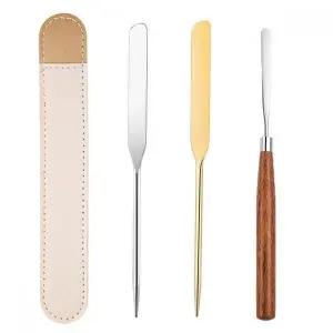 [하프클럽/]메이크업용 젤 믹싱 스패출러 가죽 케이스 포함 네일 아트 도구