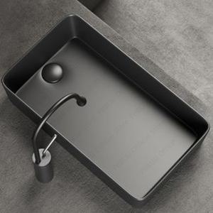 라포식 카운터 위 직사각형 실버 회색 도자기 세라믹 베셀 싱크대 욕실 세면대 테이블 유약 흰색