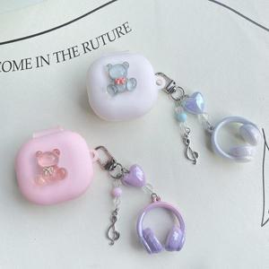 JBL호환 LIVE PRO 케이스용 큐트 Live Free 2 만화 실리콘 이어폰 Pro  커버 (키체인 포함)