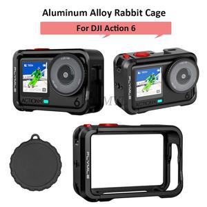DJI OSMO 액션 6 용 알루미늄 합금 토끼 케이지 퀵 릴리스 보호 프레임 렌즈 커버 카메라 액세서리