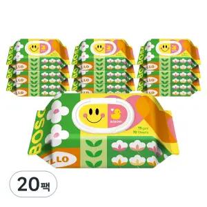 보솜이 액션플레이 대용량 휴대용 아기물티슈 캡형 75g 70개입 20개