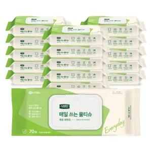 디펜드 매일 대용량 휴대용 쓰는 물티슈 캡형 171g 70매 16개