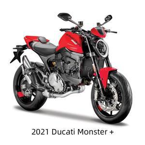 Maisto 1:18 2021 Ducati Monster+ 정적 다이 캐스팅 차량 Collectible Hobbies 오토바이 모델 완구
