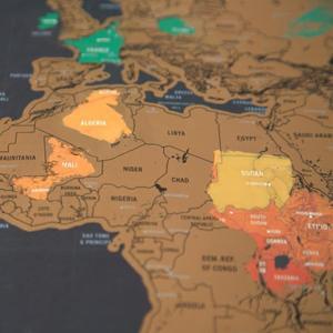 로바식 선물  호일 레이어 코팅   휴대용 여행 스크래치 세계지도 포스터 휴가 로그