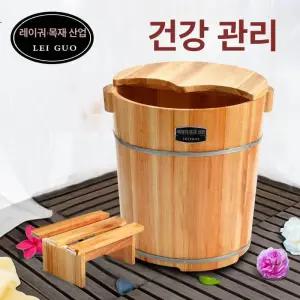 히노끼 족욕기 족욕통 습식 가정용 편백나무 족탕기  발 깊은 대야 원목 홈케어 전통