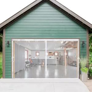 마그네틱 차고 문 스크린 16x7피트 메쉬 네트 커튼 반려동물 친화적이고 접이식 유리섬유 커버 카포트