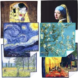 대형 [6팩] 세계 최고의 클래식 아트 컬렉션 극세사 천 - 초프리미엄 품질 클리닝 천(카메라 렌즈 안경