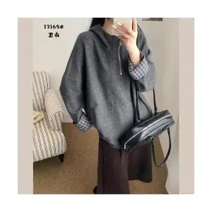 EAMT 여성 추동 기모 반집업 후드 상의 YJ4