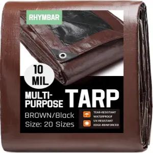 12피트 방수 헤비 듀티 방수포 8개 두께 10밀리미터 야외 가구 커버 캠핑 텐트 지붕 보트 파티오 수영장