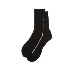 갤러리아 남성[25SS]블랙 라인배색 면혼방 장목양말 HUSS5E103BK