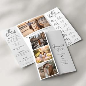 로바식  아치형 게이트폴드 청첩장 (사진 카드 ) 개인 우아한 디자인 결혼식 아이디어 (봉투  인쇄 )