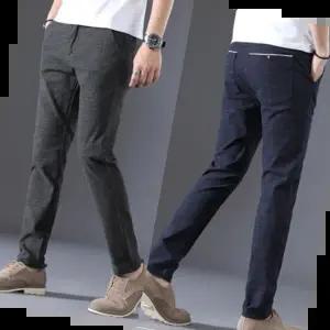 워싱카고바지 남성 3색 체크무늬 빅사이즈 슬림핏 면바지 STC-3610